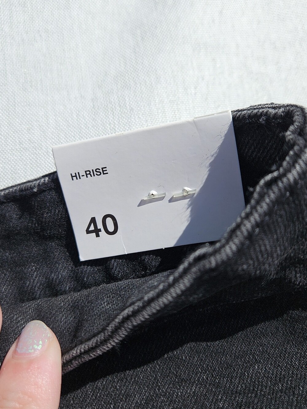 Zara NWT Black High Waisted Cut Off Jean Shorts Size 8 - Picture 6 of 13
